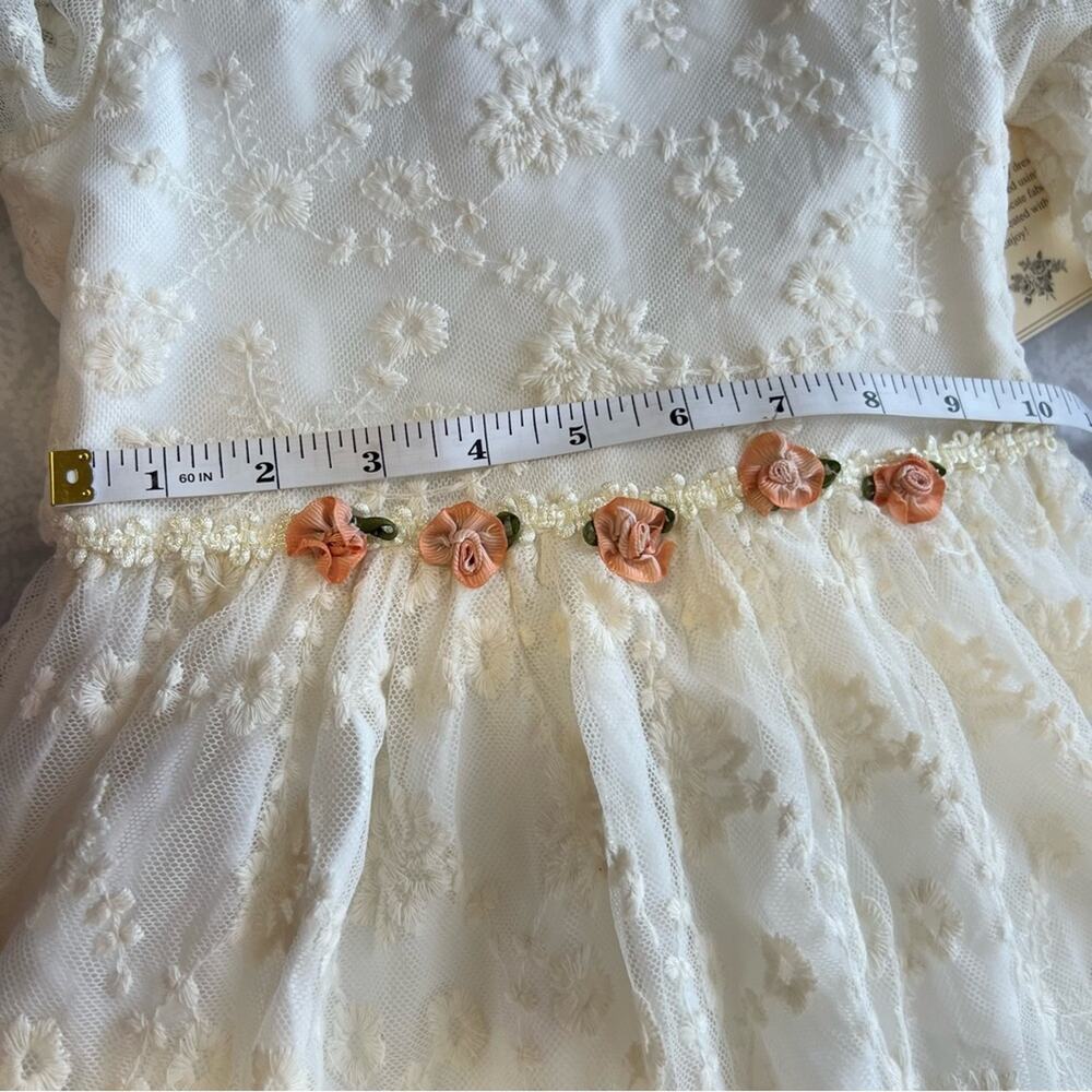 Laura Ashley Lace Ruffle Short Sleeve Dress Size 4 - Picture 10 of 11